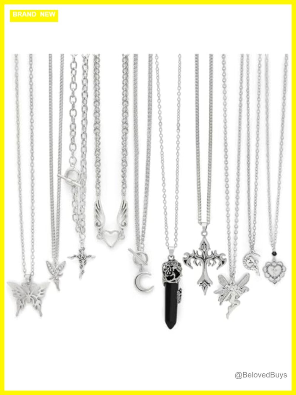 Y2K Goth Layered Necklace Set 10Pcs Zinc Alloy Choker Cross